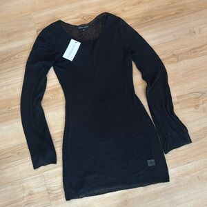 Bell long sleeve mesh dress / swimsuit cover